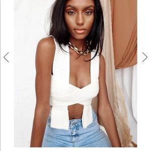 12th Tribe Coronado White Knitted Top